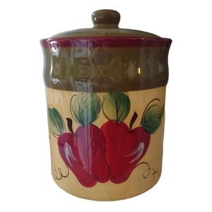Vintage Apple Themed Cookie Jar / Canister